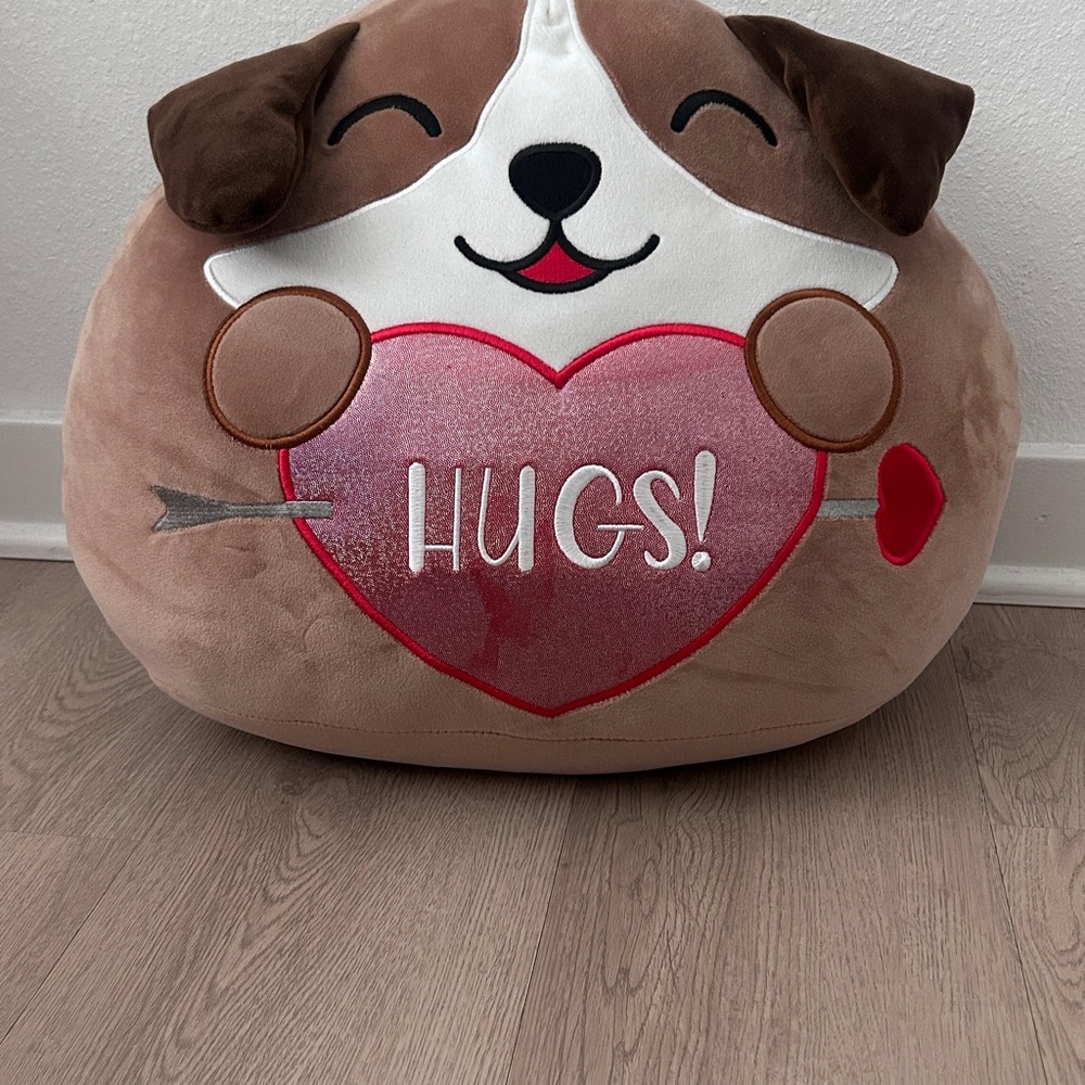 Valentines Day Cute Dog Heart Pillow